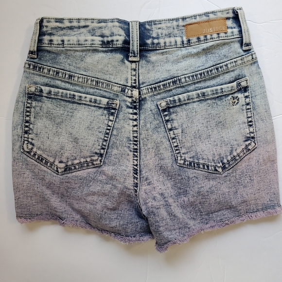 Justice Girls 10 -2 pairs- Demin Shorts Distressed Roll cuff and ombre cut off - Picture 7 of 7